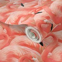 Flamingo Fever in Coral Half Scale