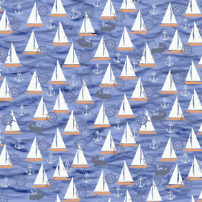 Sailboats in Dark Blue/Purple tones