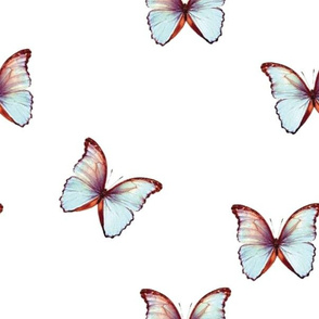 Botanical Butterflies, Ice Blue