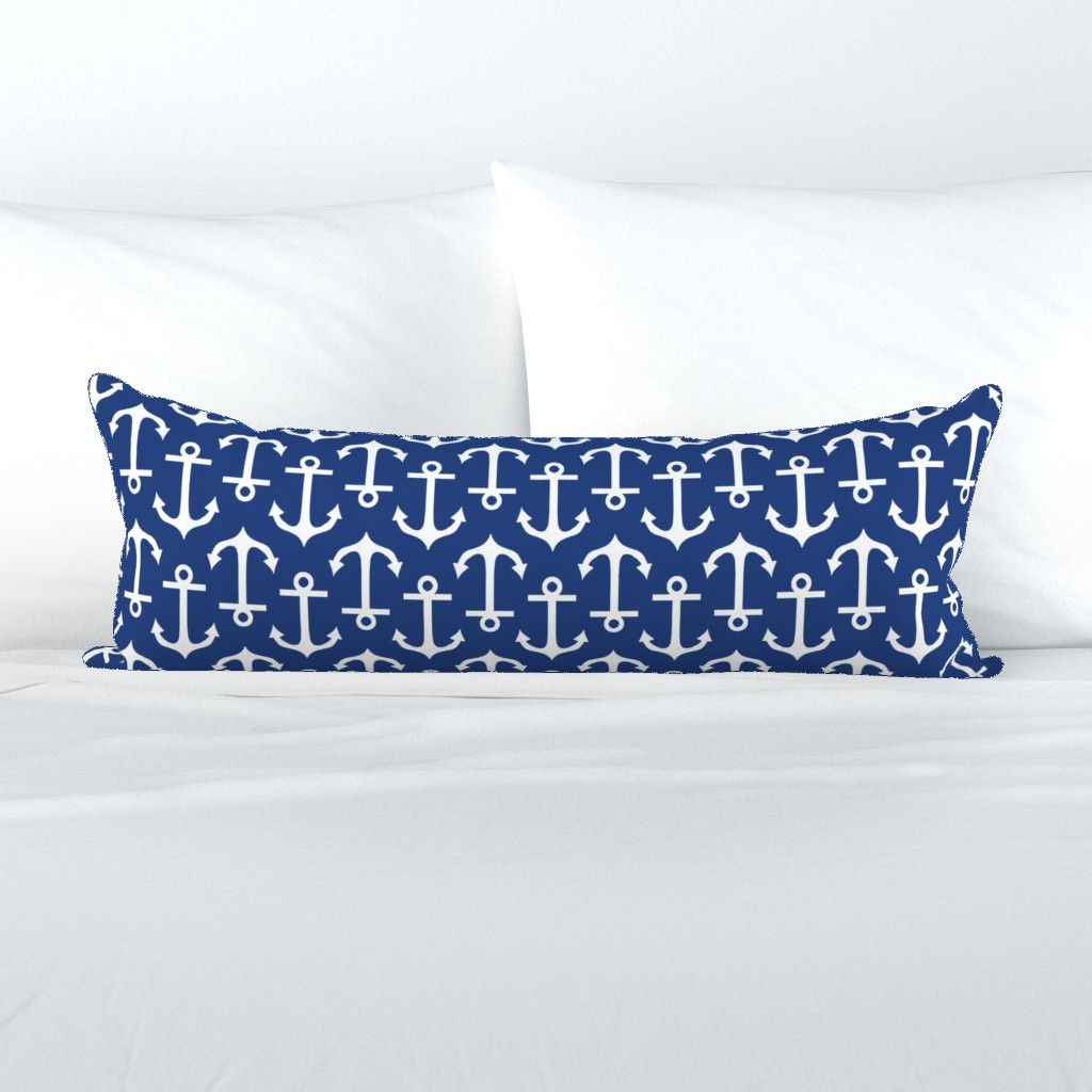 Large Anchor Navy and White