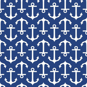 Large Anchor Navy and White