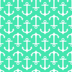 Large Anchor Sea Green and White