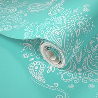 Turquoise paisley mehndi swirl