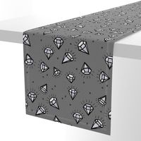 Coloured Diamonds on Grey - Larger Scale