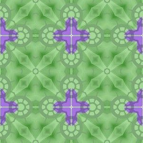 Sailing Away in Green & Purple Geometric