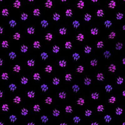 Trotting paw prints - magenta