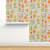 vegetable toss on grey