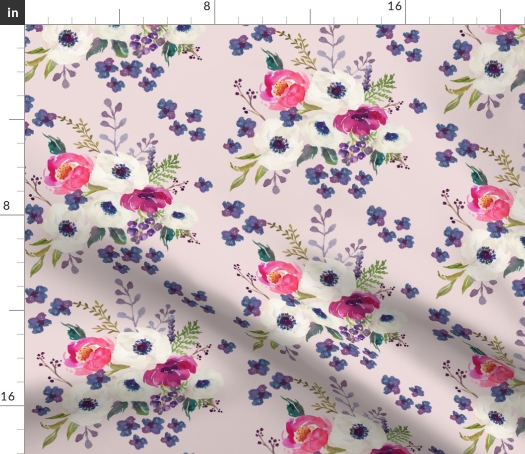 Boho Purple & White / Pink Background