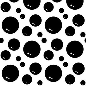 Boho Dots | Black Dots on White | Cosmic Sparkles