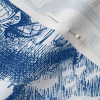 Curiouser and curiouser!  An Alice Toile ~ Blue ~ Large