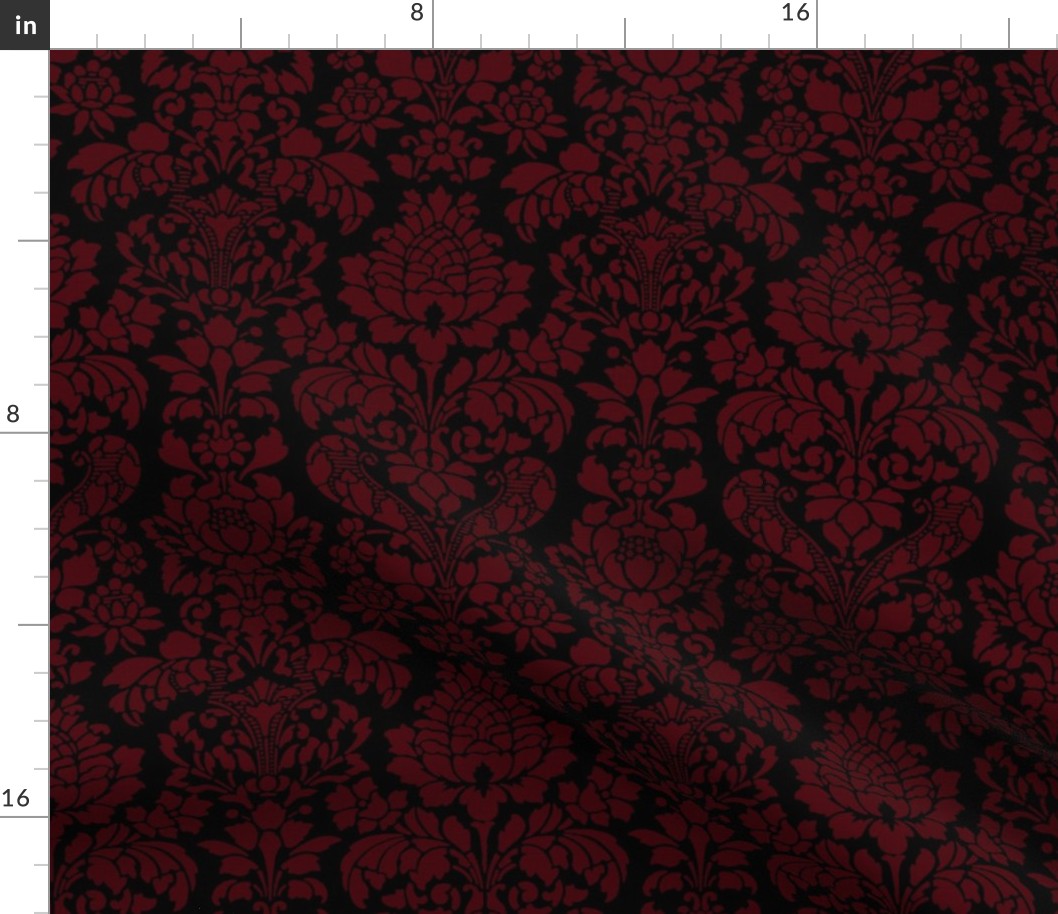 Balmoral Damask ~ Regina Linen on Black