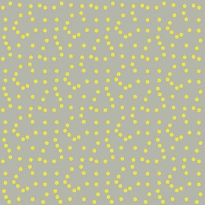 Crazy Yellow Polkadot - Grey