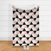 Blush Black Gold Triangle Cheater Quilt - Triangle Baby Blanket