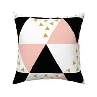 Blush Black Gold Triangle Cheater Quilt - Triangle Baby Blanket