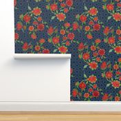 Mavi flowers blue pattern background