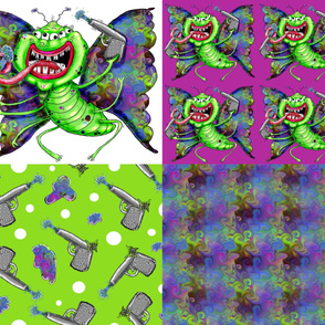 Butterflies are Free(ky)! coordinates on one yard, violet green white purple 