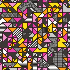 Geometric Shapes and Triangles Pink