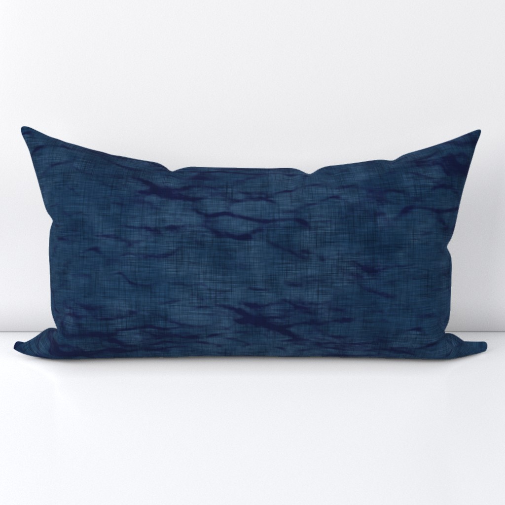 Shibori Linen in Dark Indigo (large scale) | Arashi shibori linen pattern, coordinate fabric for the block printed stars and moons collection.