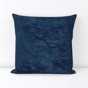 Shibori Linen in Dark Indigo (large scale) | Arashi shibori linen pattern, coordinate fabric for the block printed stars and moons collection.