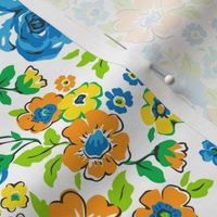 Ditsy Flowers Floral with blue