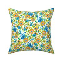 Ditsy Flowers Floral with blue