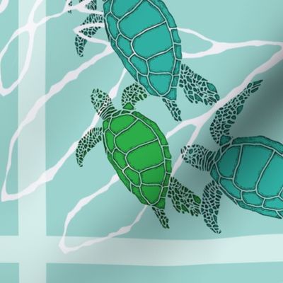 2019 Sea Turtle Towel in Bright Caribbean Colors