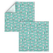 Cats with Stripes Mint Green