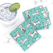 Cats with Stripes Mint Green