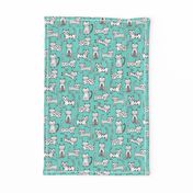 Cats with Stripes Mint Green