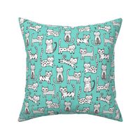 Cats with Stripes Mint Green