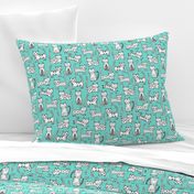 Cats with Stripes Mint Green