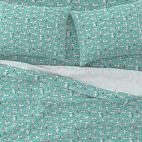 Cats with Stripes Mint Green