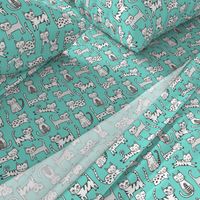 Cats with Stripes Mint Green