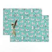 Cats with Stripes Mint Green