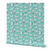 Cats with Stripes Mint Green