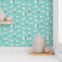 Cats with Stripes Mint Green