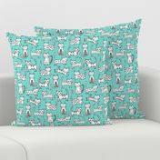 Cats with Stripes Mint Green