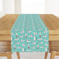 Cats with Stripes Mint Green