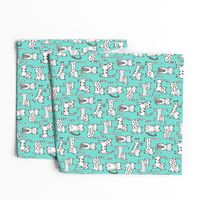 Cats with Stripes Mint Green