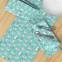 Cats with Stripes Mint Green