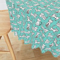 Cats with Stripes Mint Green