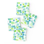 Watercolor Dots in Blue and Green