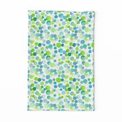 Watercolor Dots in Blue and Green