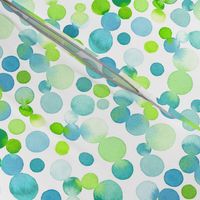 Watercolor Dots in Blue and Green