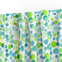 Watercolor Dots in Blue and Green