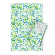 Watercolor Dots in Blue and Green