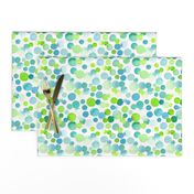 Watercolor Dots in Blue and Green