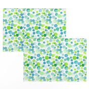 Watercolor Dots in Blue and Green