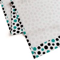 Grunge Polka Dot in Turquoise and Black