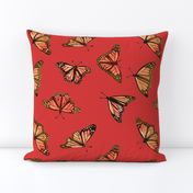 monarch butterfly_pastel red